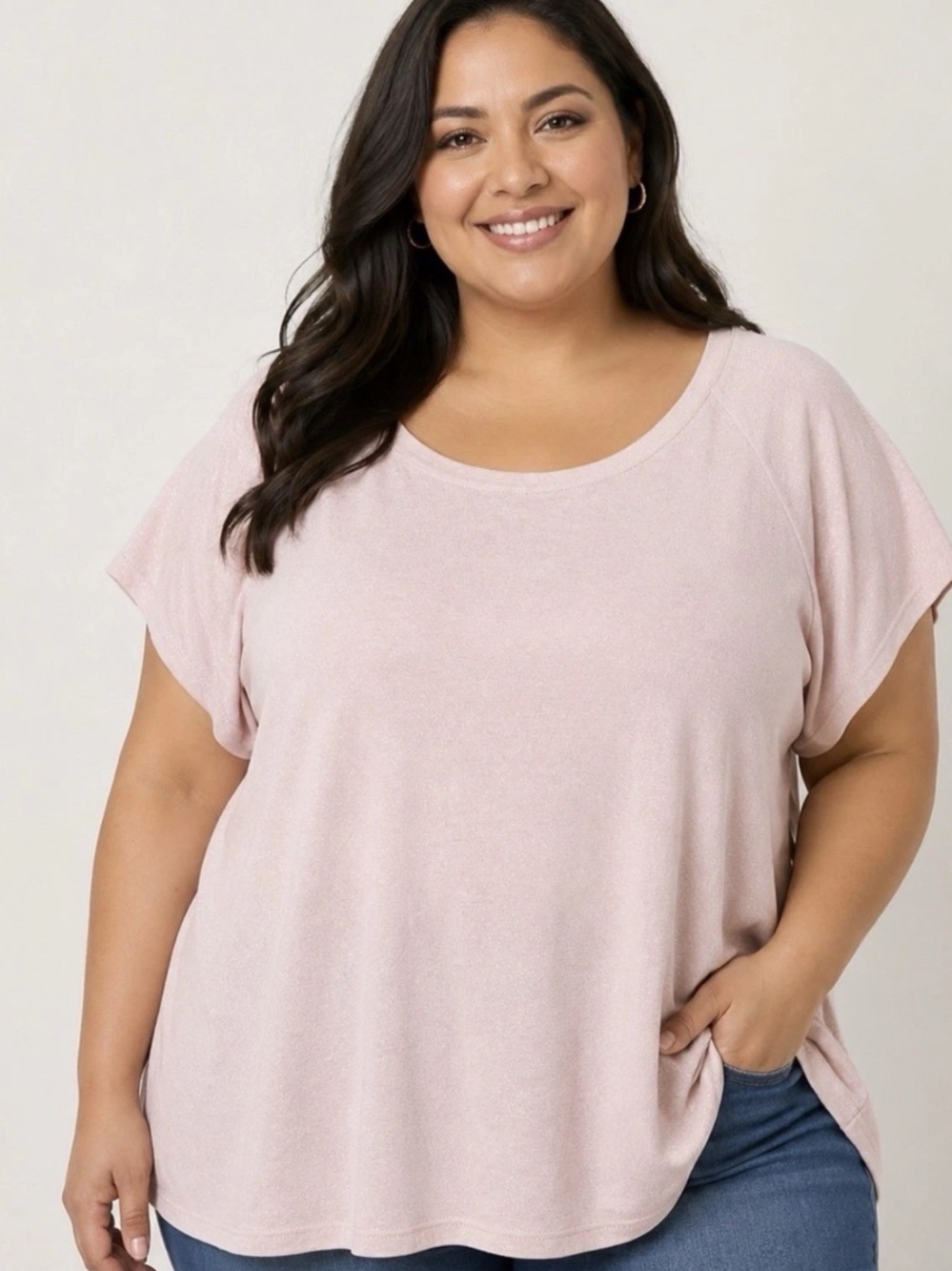 dennis basso Blush Pink Sleeveless Scoop Neck Tank 2X new A723524
